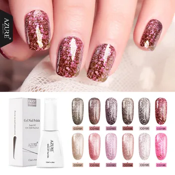 

Azure Beauty Top Rose Gold Series Nail Gel Polish Gel Lacquer nail lak Shining Glitter Nude Soak Off UV Gel Nail Art Gel Vanish