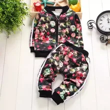 2017 Nouveau Mode Enfants Sport Costume Bébé Filles 2 pcs Vêtements ensemble Veste + Pantalon Garçons Casual Survêtements Vêtements Âgés de 0-3 ans