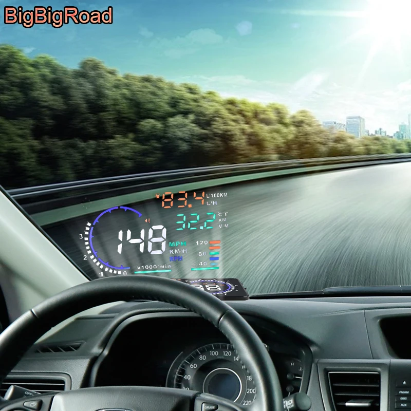 BigBigRoad Car OBD 2 HUD Windscreen Projector Overspeed Warning Head Up Display For Mini Cooper R50 R52 R53 R55 R56 R57 R60 R61 |