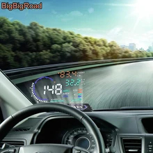 BigBigRoad Car OBD 2 HUD Windscreen Projector Overspeed Warning Head Up Display For Mini Cooper R50 R52 R53 R55 R56 R57 R60 R61