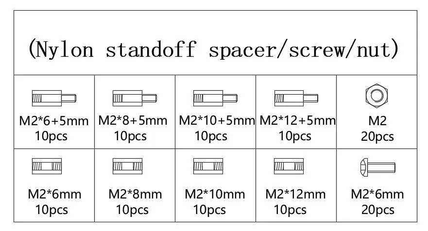 120 шт./лот M2 M2.5 M3 Женский Мужской шестигранный нейлоновый противостояние разделительная колонна для PCB материнской платы фиксированный пластиковый набор винтов