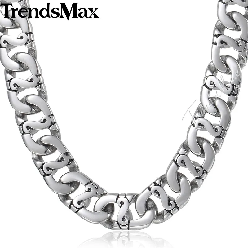 Trendsmax, мужское ожерелье, 316L, нержавеющая сталь, цепочка, ожерелье, мужская мода, ювелирные изделия, дропшиппинг, подарки, 18-36 дюймов, HN01