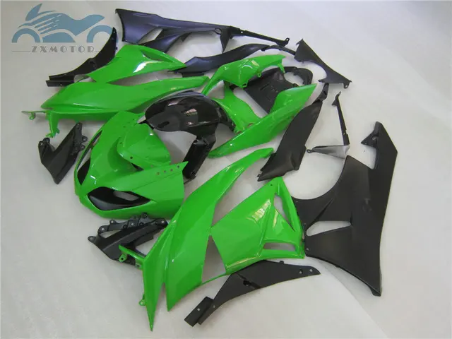 Kit de carenagem para motocicleta, alta qualidade, para kawasaki ninja 2009, 2010, 2012, zx6r, conjunto completo, zx6r, 09-12, verde, preto 2