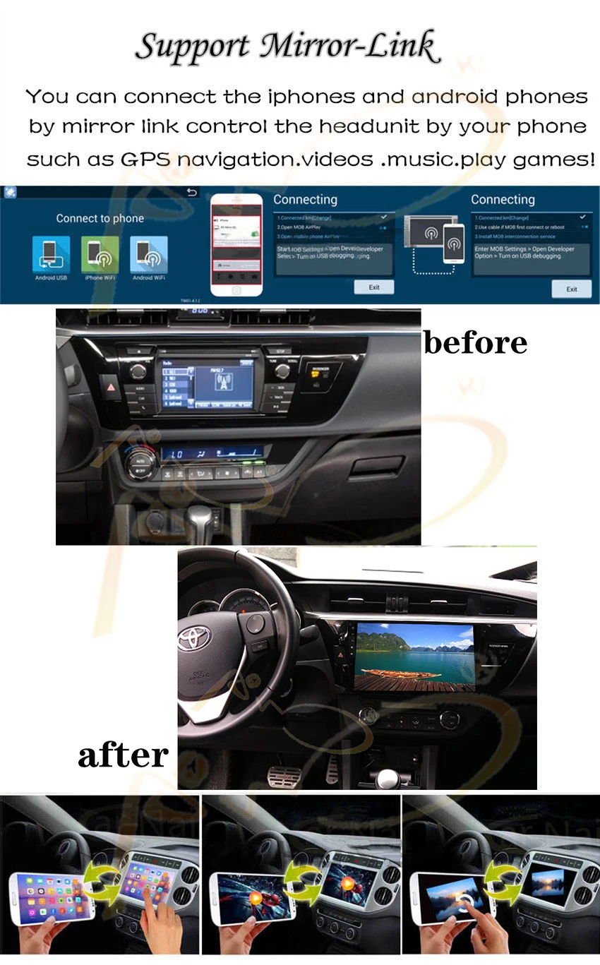 Android 8,1 автомобильный радиоприемник gps для Toyota Corolla Lewin 2013- мультимедийный плеер ram с Bluetooth wifi стерео аудио видео