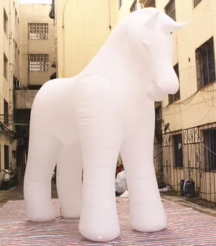 

Free shipping White color 4.5m high inflatable horse for event decoration