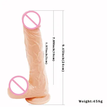 24*5CM Flesh Giant Realistic Dildo Artificial Dick Female Masturbator Big Huge Dildo With Suction Cup Sex Toys Women Massager 2