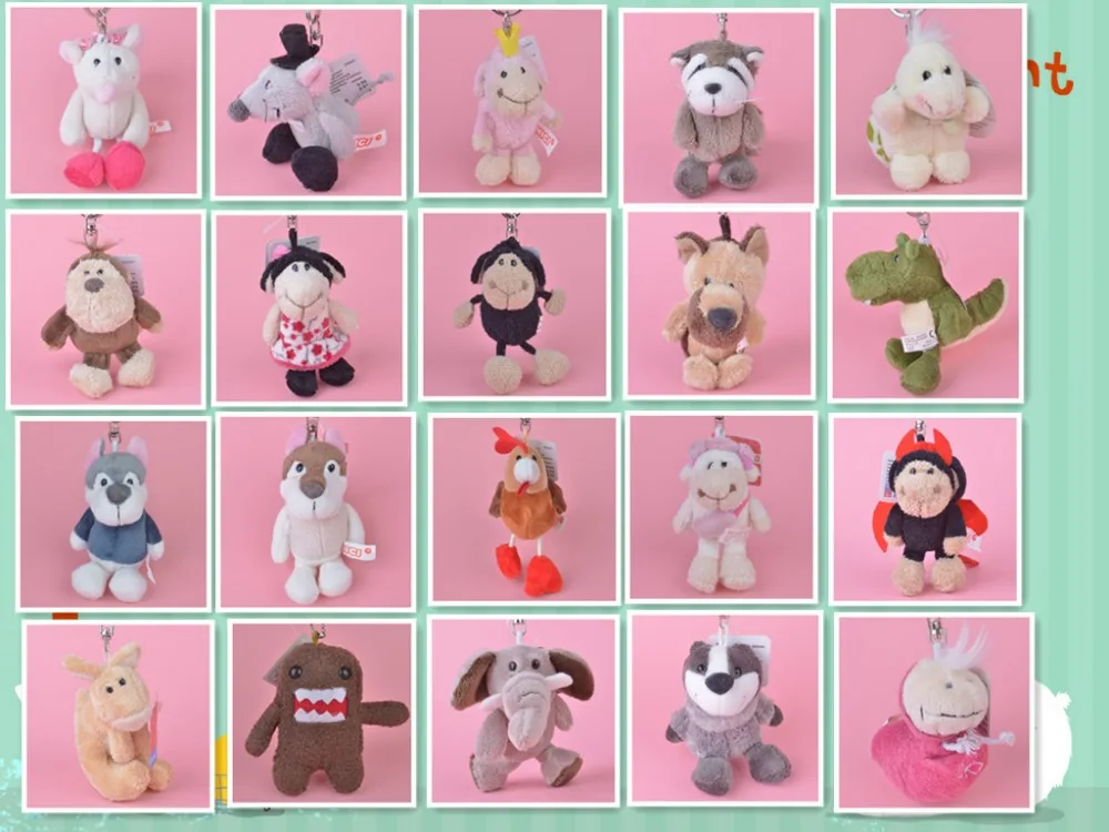 

20 Pcs Random distribution Cartoon animal Small Plush Pendant Toy, Kids Doll Keychain / Keyholder Gift Free Shipping