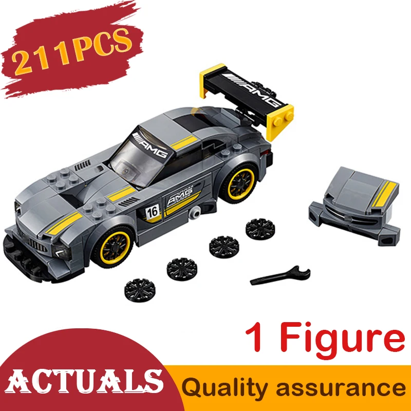 

28003 Speed Champions AMG Racer Set Building Blocks DIY Model Compatible legoed acing Car Toy Bricks Boy Gift for Children