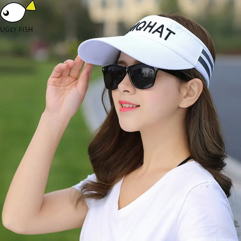 sun visor caps men women sun visor hat outdoor summer black white visors for women  (2)