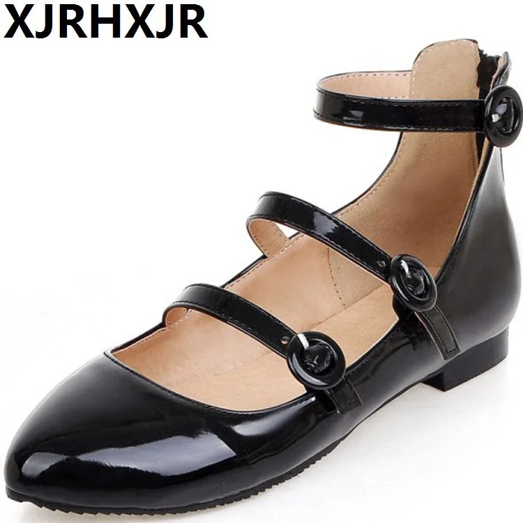 leather flats with ankle strap