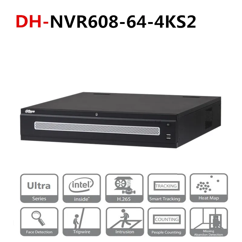 Сетевой видеорегистратор Dahua 64 канала Ultra 4K H.265 с логотипом DH 8 портов Sata 2 дисплея