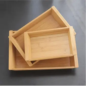 

New Design Bamboo Fruit and coffee Plate Nature Bamboo Cake Plate Home Green plant tray Home Storage basket Banboo Food Dish