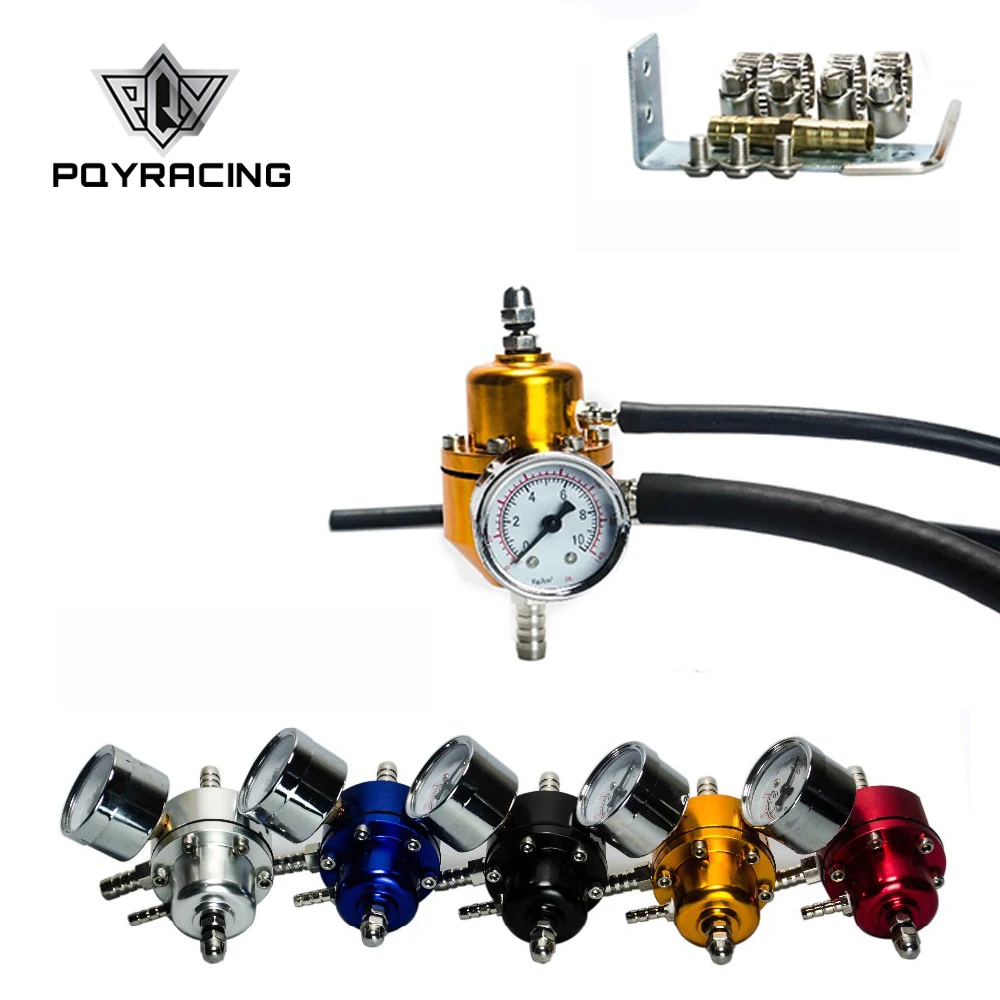 

PQY - NEW Universal Adjustable Fuel Pressure Regulator Gauge FPR 1:1 0-140 PSI FPR For Toyota PQY7452