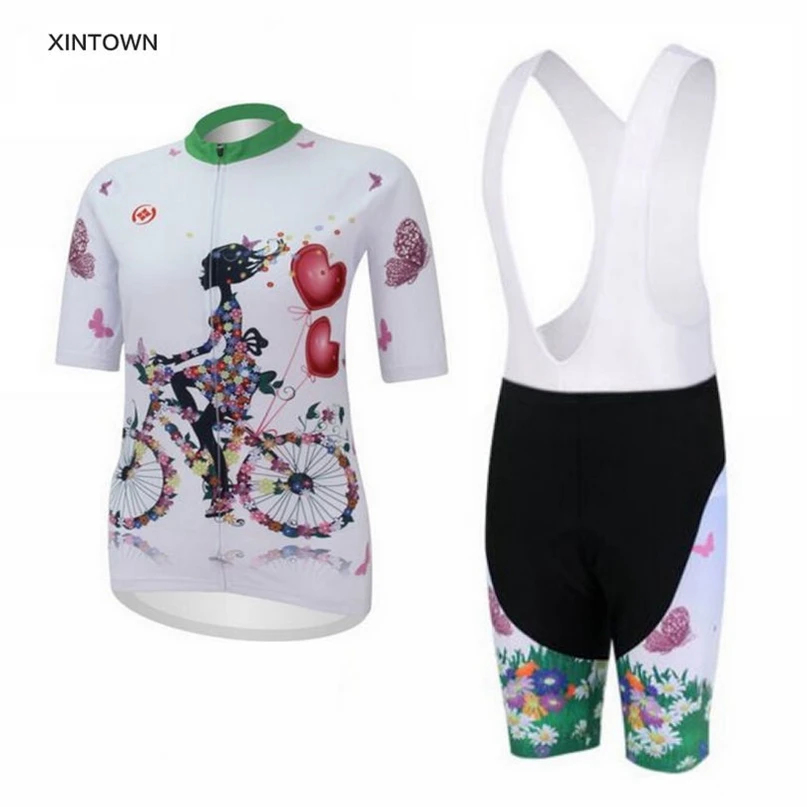 

XINTOWN Women Bike team Cycling Jersey Sets With Bib pad Bicycle Clothing Outdoor Ropa Ciclismo Sportswear Cycling Clothing