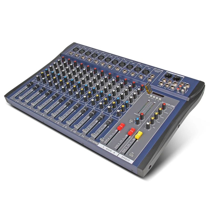 US $126.35 Xtuga CT120SUSB 12 Channels Mic Line Audio Mixer Mixing Console USB XLR Input 3Band EQ 48V Phantom Power With Power Adapter