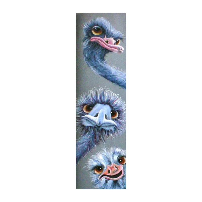 

DIY Diamond Painting Cross Stitch three Ostrich 3D 5D Diamond Embroidery Full Mosaic Kit Big Wall Painting Square Stones NMX