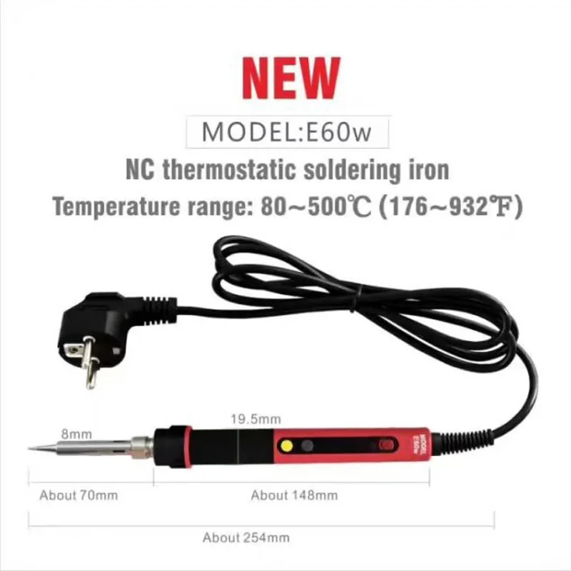 Free Shipping CXG E60w/90w/110w LCD Temperature Digital LED Adjustable Electric Soldering Iron EU Plug +10pcs Weld Tips+Cover soldering irons & stations