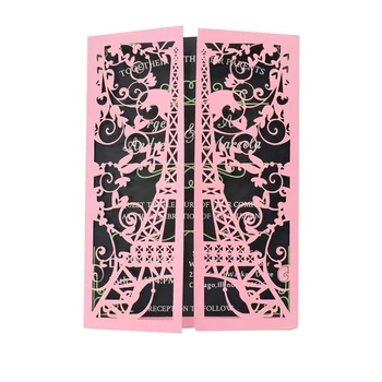

Elegant new design wedding card party decorationlaser cut luxury pink card invitation card wedding