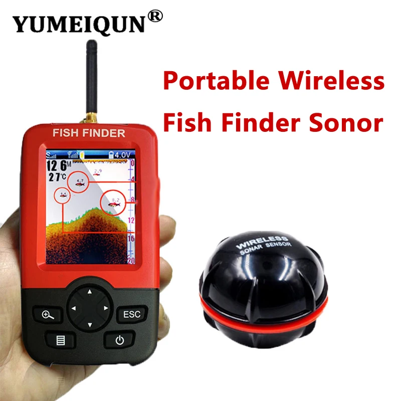 

YUMEIQUN Portable Echo Sounder Smart Depth 100M Wireless Fish Finder Sonar Sensor Sonar For Lake Sea Fishing Echolot Fishfinder