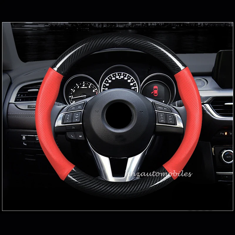 Чехол рулевого колеса автомобиля из углеродного волокна для BMW Micro Fiber Leather Авто Руль диаметром 38 см для Ford