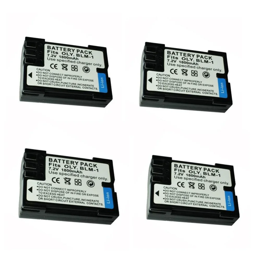 4 pcs 1800 mAh BLM1 BLM 1 Battery for Olympus EVOLT E300 E330 E500 E510