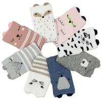 Kids Character Socks Anti Slip Cute Baby Socks Long Cotton Fox Cat Bear Boys Girls Leg Warmer Stripes Footwear Funny Animal 1