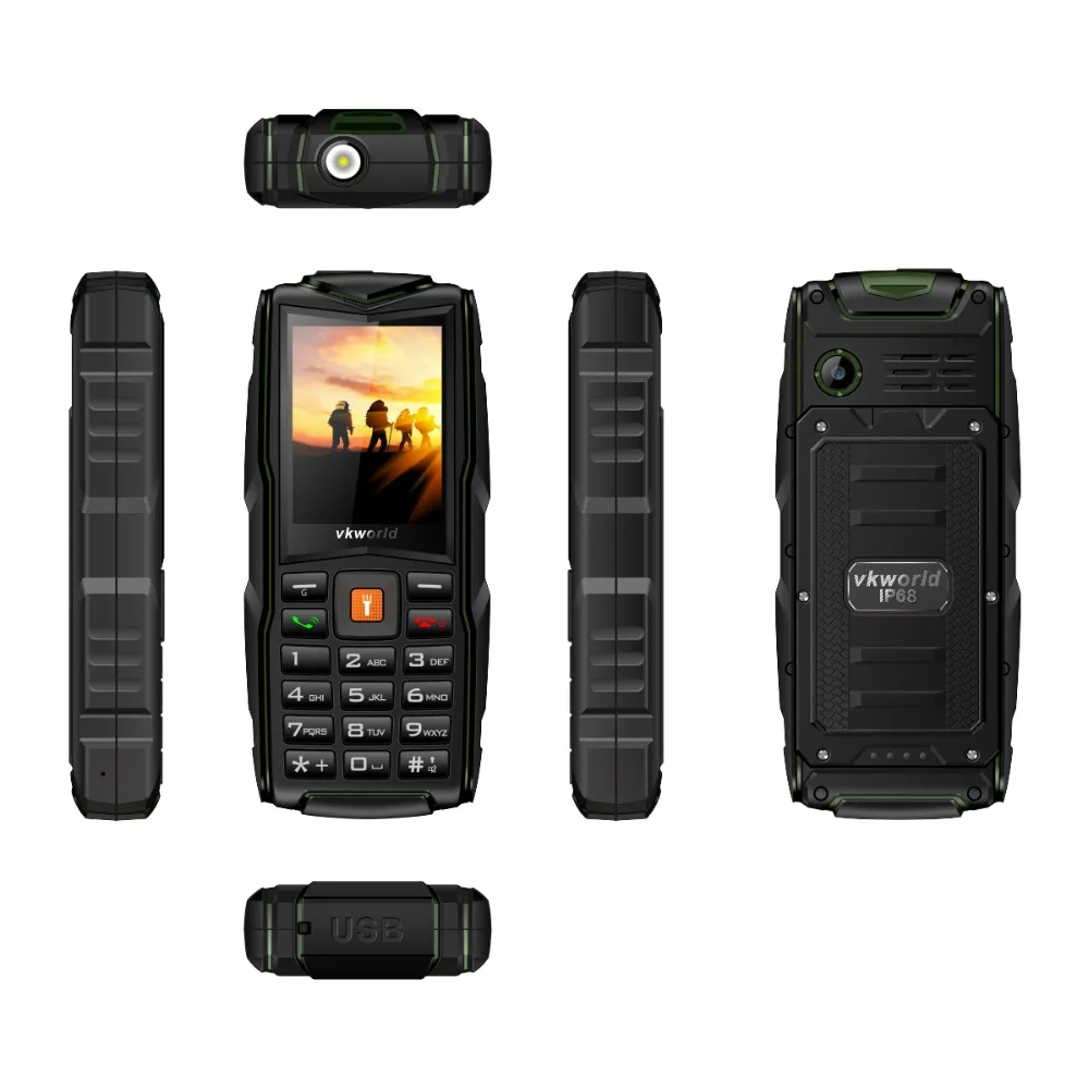Vkworld New V3 IP68 Водонепроницаемый 3 сим карты ожидания мобильного телефона 2 4 дюймов