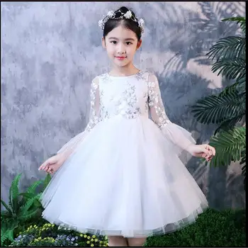

2018 summer new flower girl rainbow dress princess dress colorful dream pure fairy princess lace embroidered pettiskirt