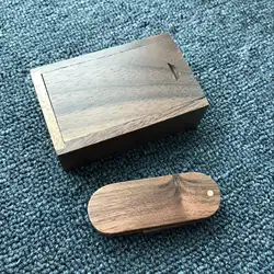 Деревянный Древесина грецкого Ореха Поворотный USB 2,0 флэш-памяти флешки с коробкой
