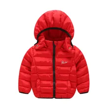 От 1 до 7 лет Зимний пуховик для мальчиков и девочек пальто с капюшоном повседневные парки одежда для малышей детская одежда Infantil теплая Брендовая детская верхняя одежда