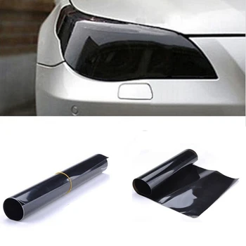 

Hot Sale 12" x 48" Smoked Glossy Tinted Car Wrap for car Headlights Tail Lights glossy black vinil