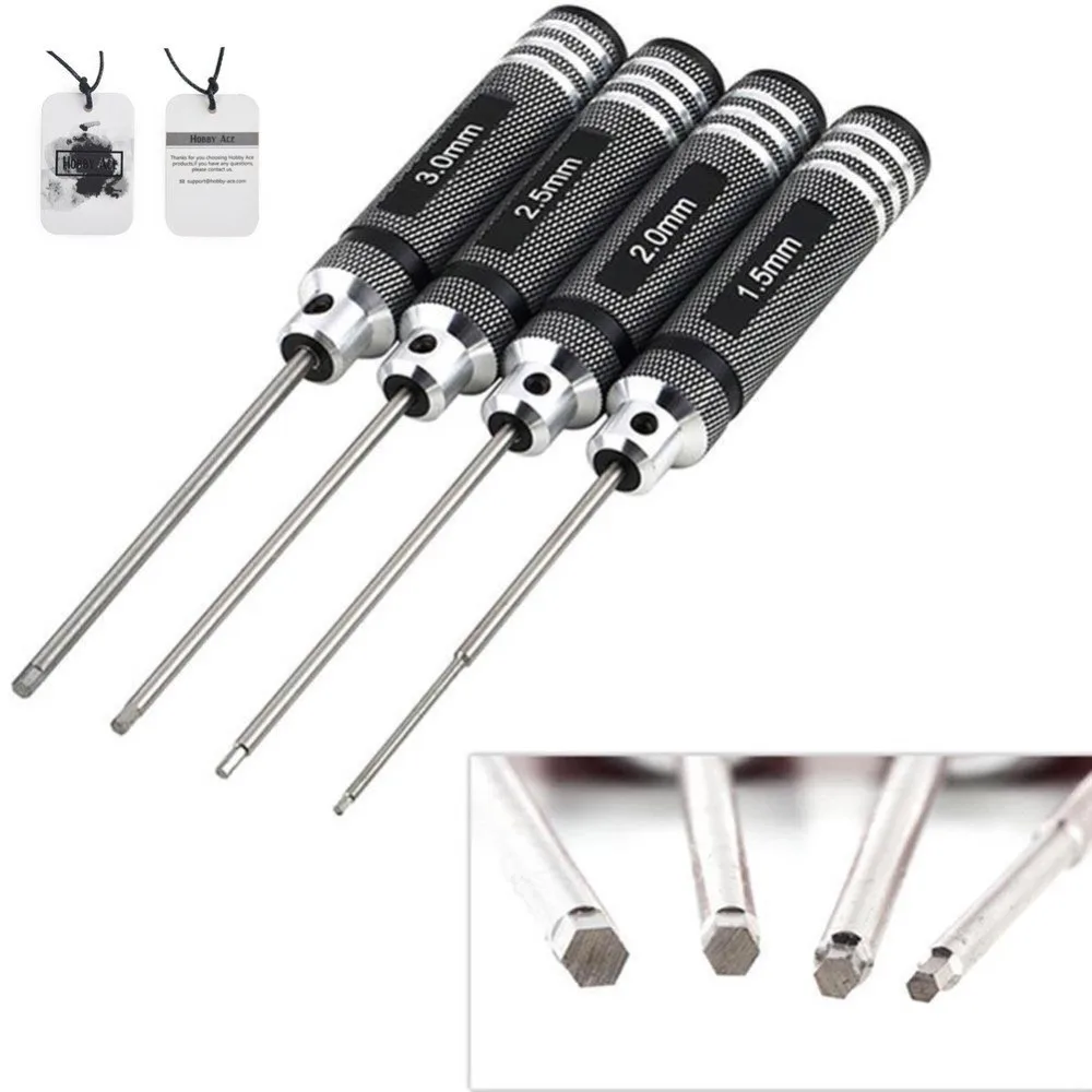 

4pcs Hex Screw driver Tools Kit Set for RC Helicopter (1.5mm 2.0mm 2.5mm 3.0mm)