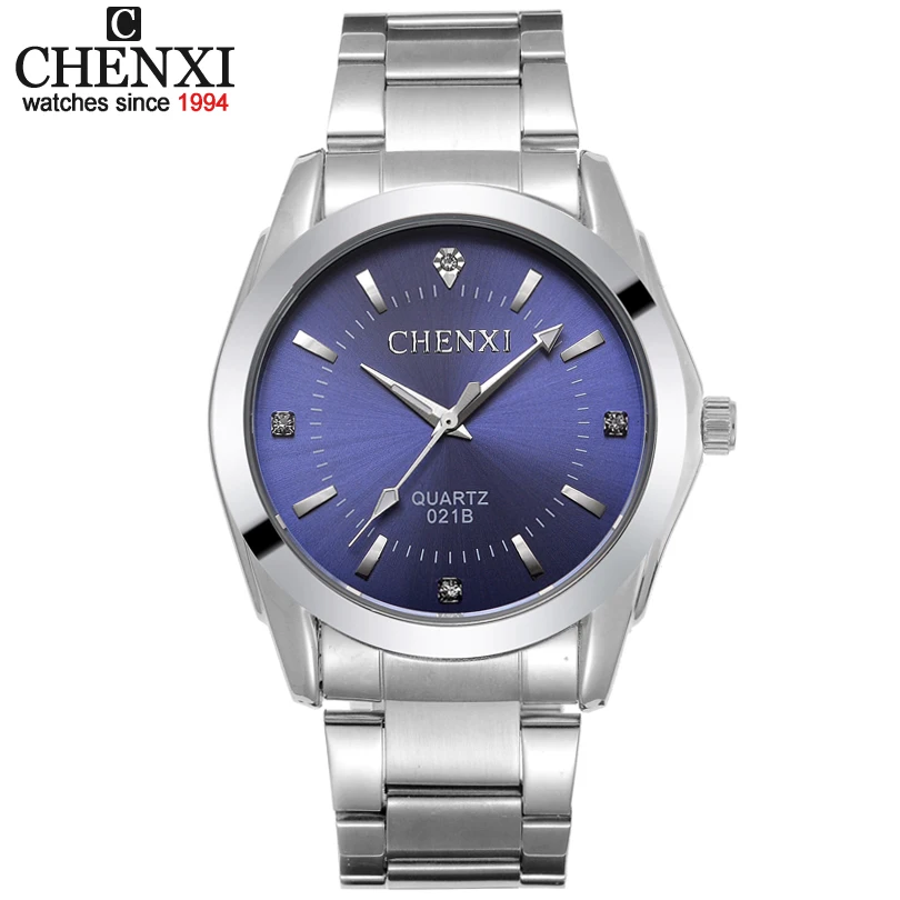 Мужские модные брендовые часы CHENXI CX 021B Стальные наручные для мальчиков