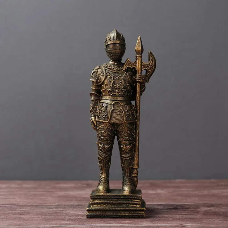 Artificial European Vintage Roman Soldier Figurines Miniatures Living Room Warrior Home Decor Resin Ornament Valentines Day Gift2
