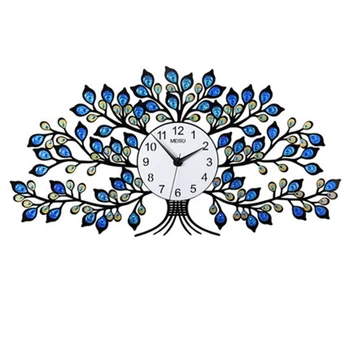 

European Creative Living Room Wall Clock Modern Design Digital Large Electronic Clock 3D Peacock Digital Wall Watches Home Decor