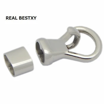 

REAL BESTXY 10pcs/lot Wholesale china jewelry making finding 316L stainless steel magnetic Clasp for round leather bracelet