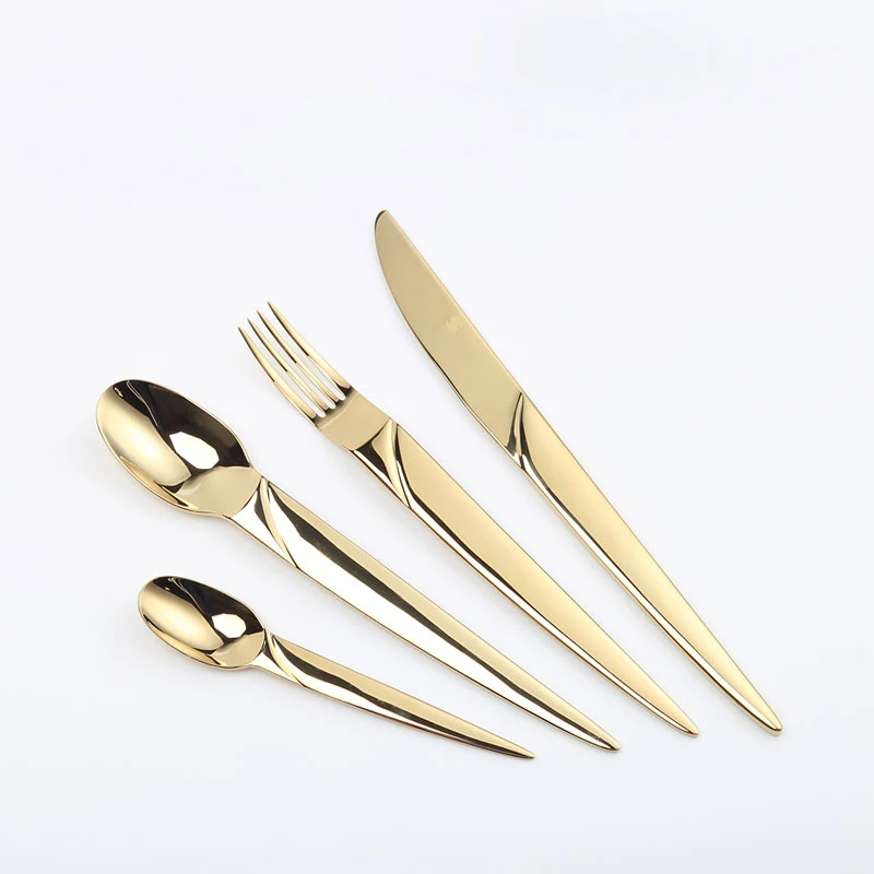 Европа Западная Посуда 304/420 нож из нержавеющей стали, вилка и ложка набор ресторанная посуда режущий инструмент - Цвет: Golden