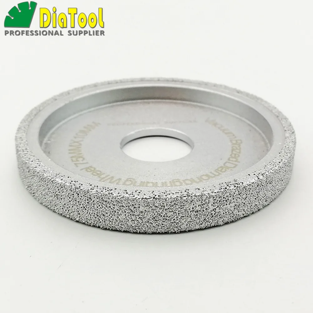 Diatool диаметром 75 мм вакуумной пайки алмазного шлифовального без каблука Шлифовальный диск на мрамор гранит кварцевой керамики искусственный камень