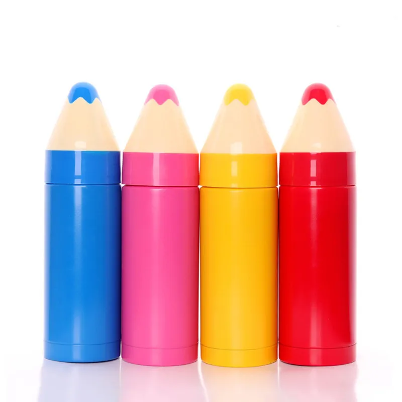 cheap 1PCS Thermos Bottles Pencil Shape Water Bottles Stainless Steel Insulation Cup Vacuum Thermal Mug For Kids Student Drinking
