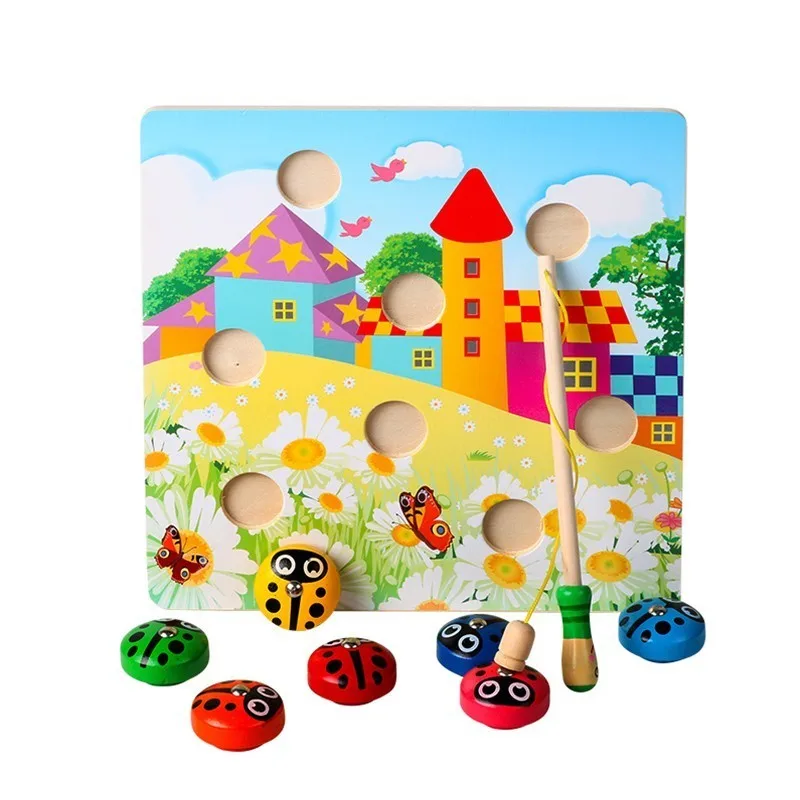 Juego De Juego De Juguetes De Pesca Magn/éticos De Madera Juguetes De Ba/ño para Ni/ños Juguetes De Ba/ño De Juego De Ni/ños Juguetes Educativos De Aprendizaje 14 Peces 2 Ca/ñas De Pescar