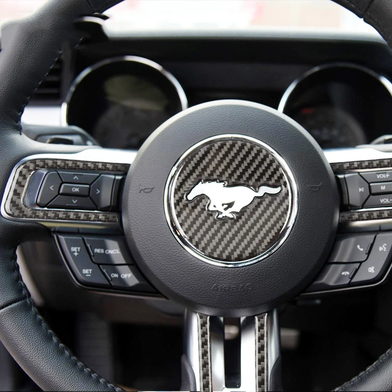 AEING 8 5 см * наклейка из углеродного волокна для Ford Mustang GT350 GT350R эмблема руля Cobra Shelby с