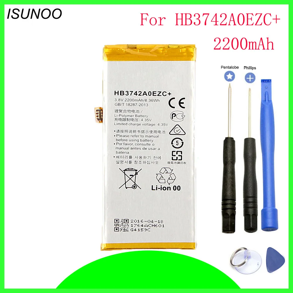 ISUNOO Аккумулятор для Huawei P8 Lite 2200 мАч HB3742A0EZC honor Enjoy 5S 5 0 дюйма с инструментами