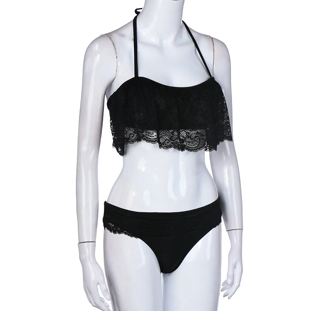 Drop Shipping Cheap Swimwear Split Lace Monokini Swimwear Bikinis Set For Swimming Solid Swimwear Women Plus Size tankini mujer