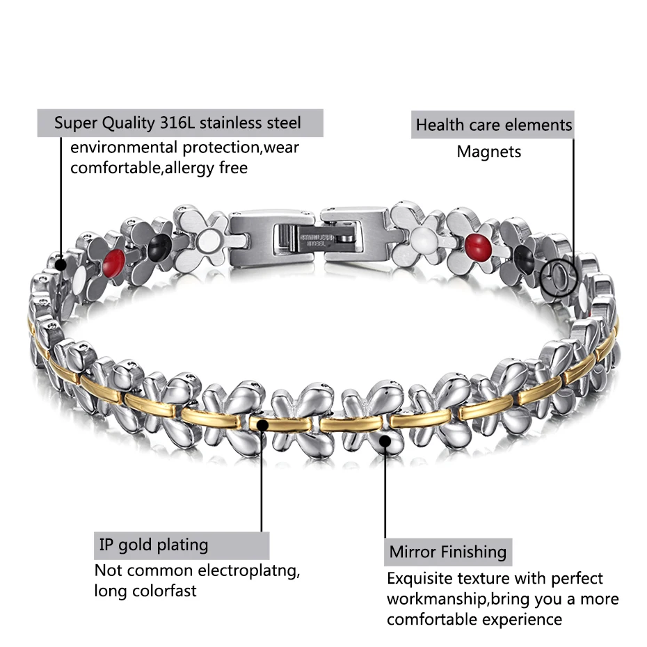 Stainless Steel Magnetic Power Bracelets (2)
