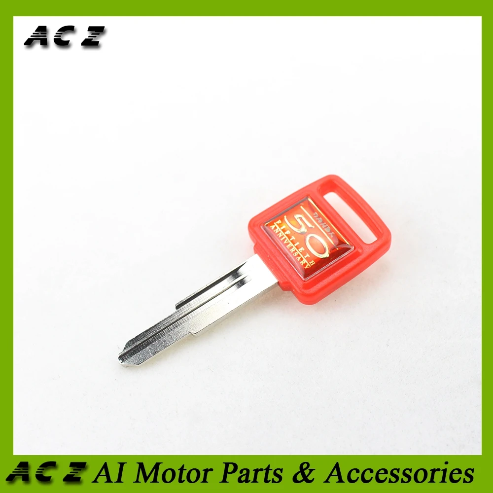 ACZ Motorcycle Red Blank Key Uncut Blade Motor Fiftieth ANNIVERSARY