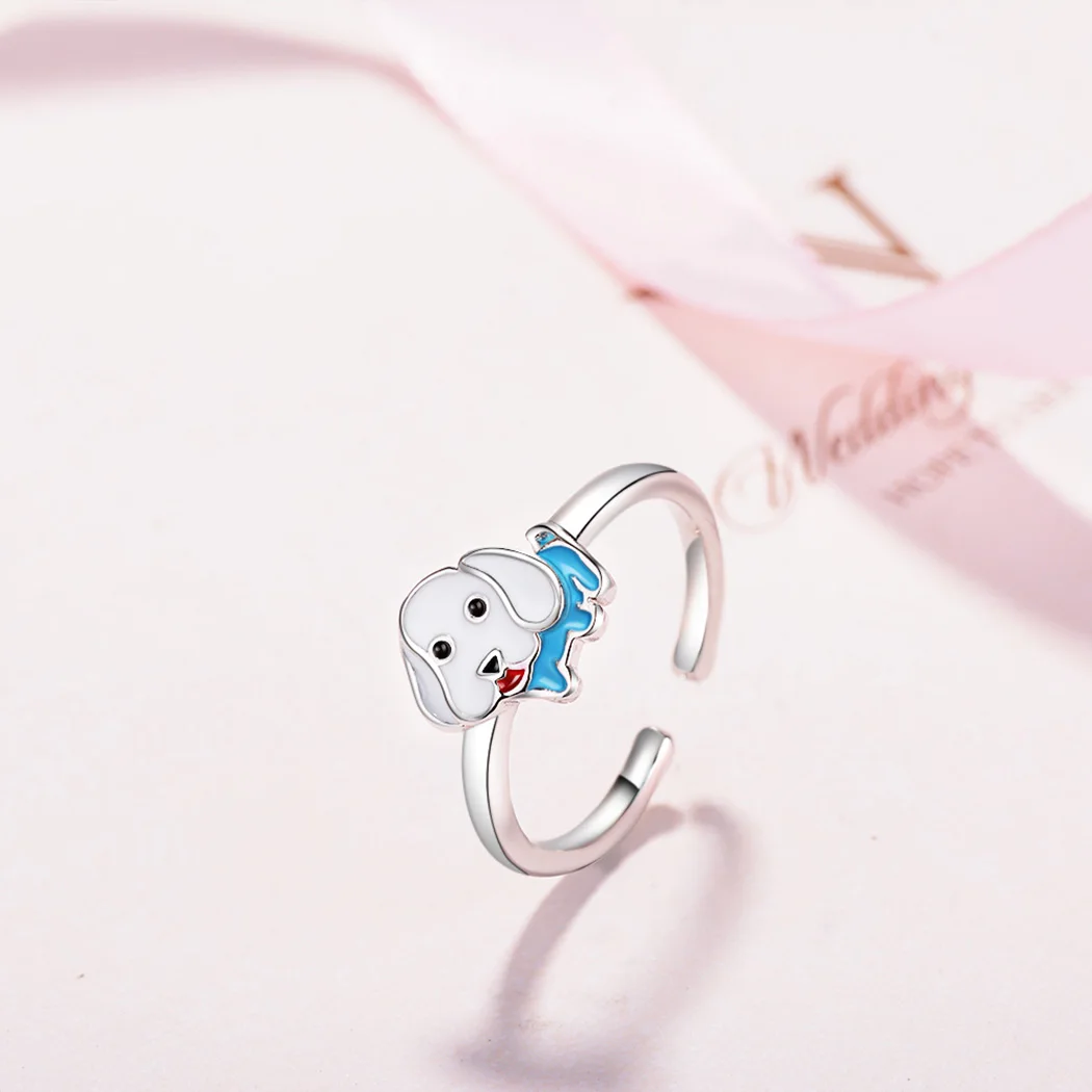 

Todorova Adjustable Enamel Animal Ring Cute Dog Ring Wrap Rings for Children Girls Unique Jewelry Bague Femme