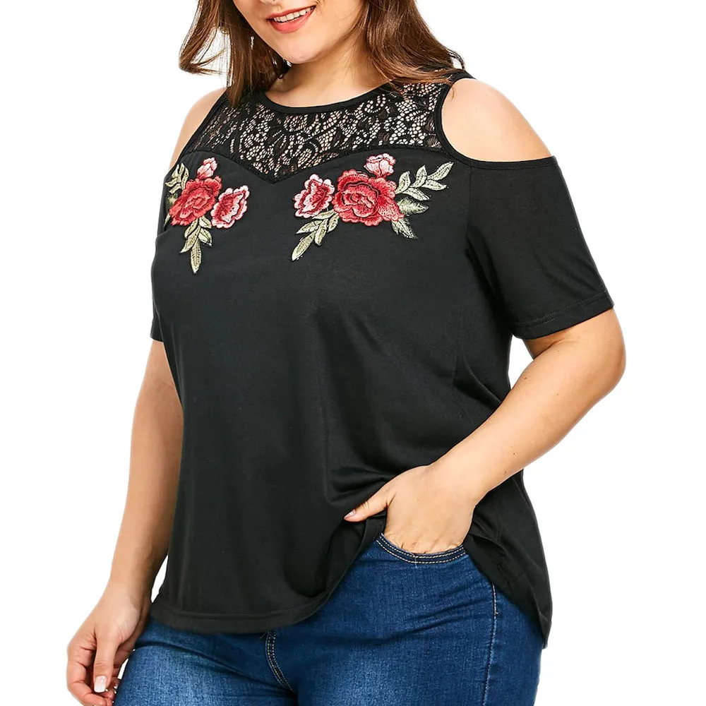 Buy Fashion Womens Polyester Floral Embroidered Plus
