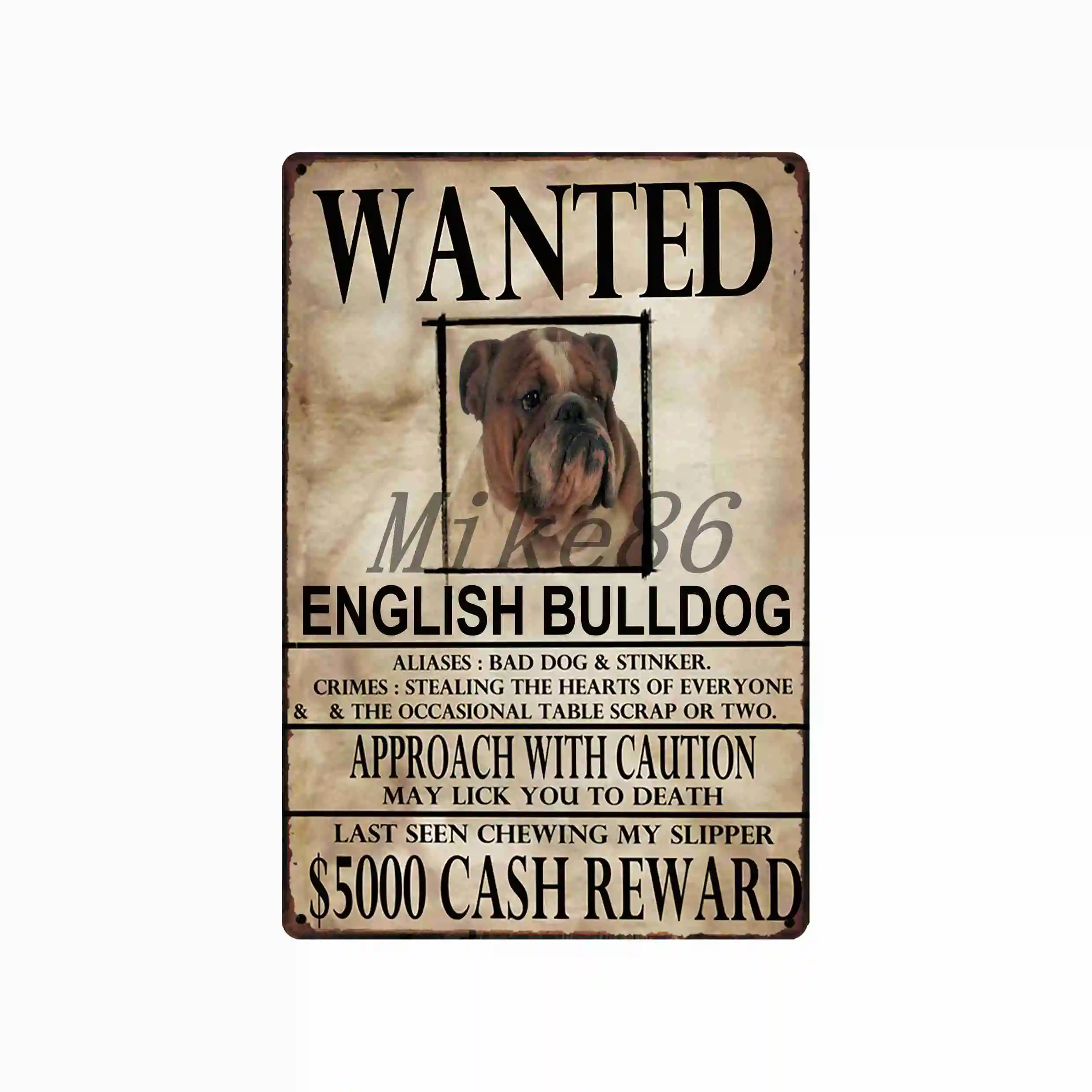 [Mike86] mascotas divertidas perro borde Collie Metal cartel placa pared Doberman pintura arte Navidad decoración arte FG-515