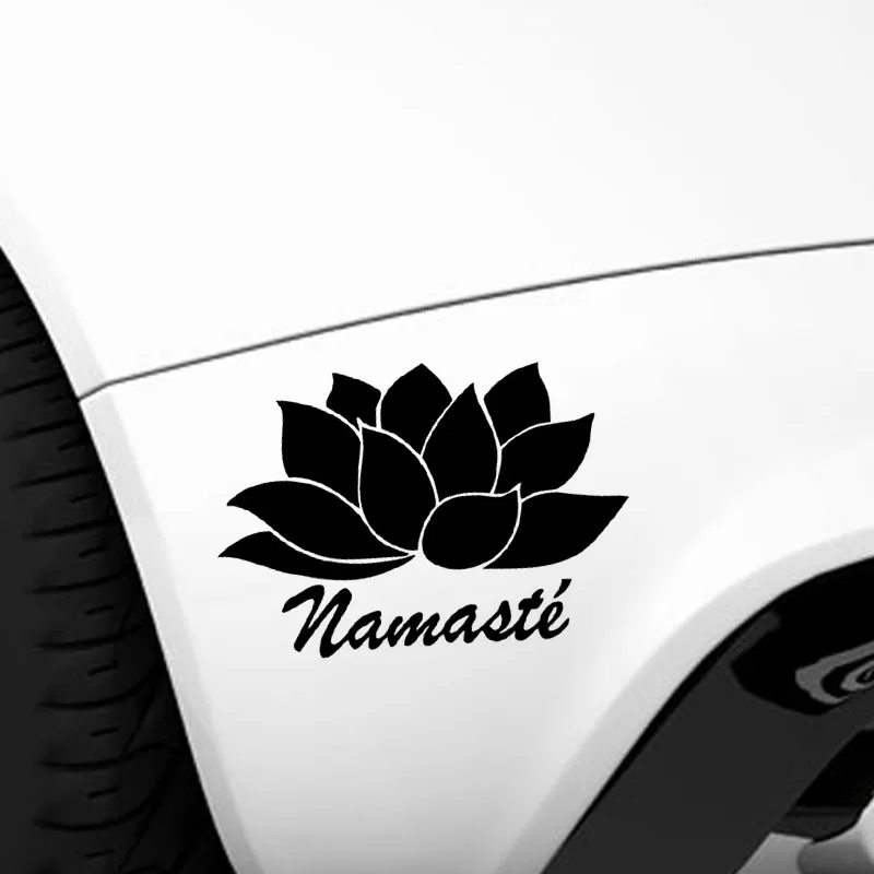 

Hindi Namaste Wall Stickers Lotus Flowers For Decoration Laptop Stickers