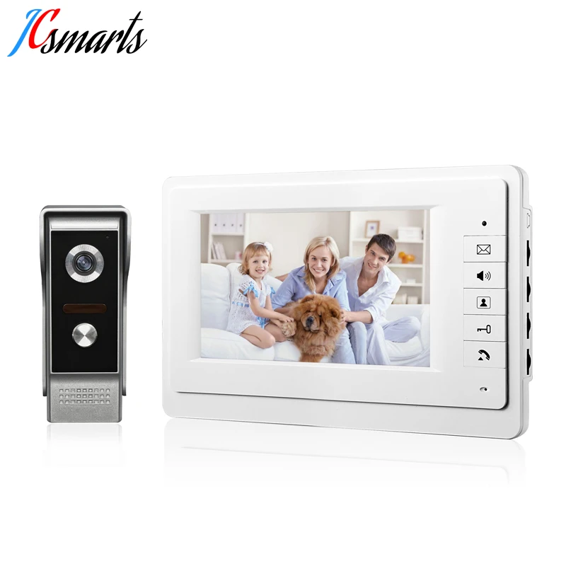 

Jcsmarts 7" Monitor Video Doorbell Interfone Visual Intercom Peephole Video Portero Door Phone IR Infrared Camera Waterproof